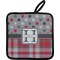 Red & Gray Dots and Plaid Neoprene Pot Holder