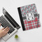 Red & Gray Dots and Plaid Notebook Padfolio - LIFESTYLE (large)