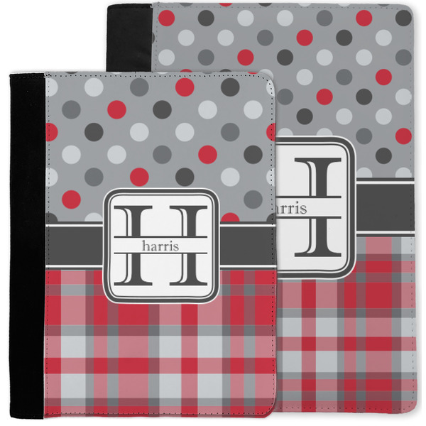 Red & Gray Dots and Plaid Notebook Padfolio - MAIN