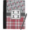 Red & Gray Dots and Plaid Notebook Padfolio