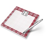 Red & Gray Dots and Plaid Notepad (Personalized)
