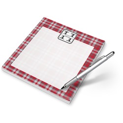 Red & Gray Dots and Plaid Notepad (Personalized)