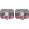 Red & Gray Dots and Plaid Octagon Placemat - Double Print Front and Back