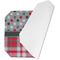 Red & Gray Dots and Plaid Octagon Placemat - Single front (folded)