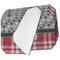 Red & Gray Dots and Plaid Octagon Placemat - Single front set of 4 (MAIN)