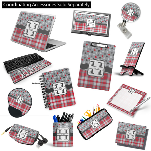 Red & Gray Dots and Plaid Office & Desk Accessories
