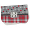 Red & Gray Dots and Plaid Burp Cloth - Fleece w/ Name and Initial