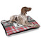 Red & Gray Dots and Plaid Outdoor Dog Beds - Large - IN CONTEXT