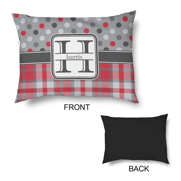 Red & Gray Dots and Plaid Outdoor Dog Beds - Medium - APPROVAL