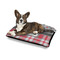 Red & Gray Dots and Plaid Outdoor Dog Beds - Medium - IN CONTEXT