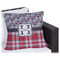 Red & Gray Dots and Plaid Outdoor Pillow