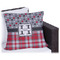 Red & Gray Dots and Plaid Outdoor Pillow - 18" (Personalized)