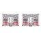 Red & Gray Dots and Plaid  Outdoor Rectangular Throw Pillow (Front and Back)