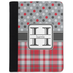 Red & Gray Dots and Plaid Padfolio Clipboard - Small (Personalized)