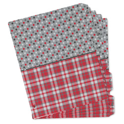 Red & Gray Dots and Plaid Binder Tab Divider - Set of 5 (Personalized)