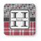 Red & Gray Dots and Plaid Paper Coasters - Approval