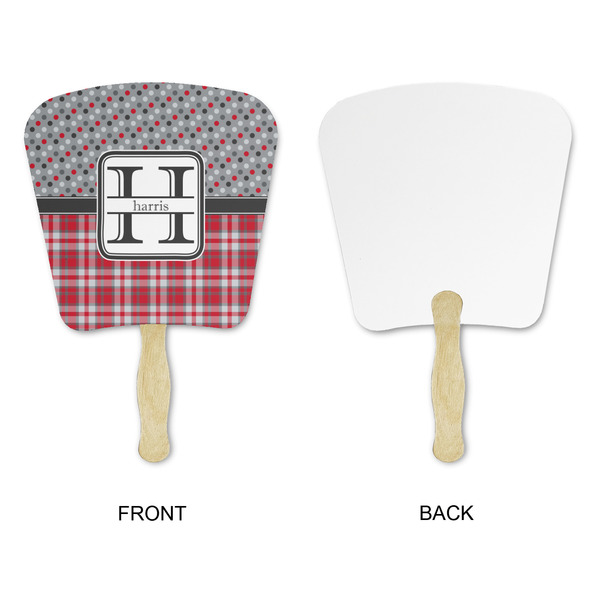 Red & Gray Dots and Plaid Paper Fans - Approval