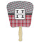 Red & Gray Dots and Plaid Paper Fans - Front