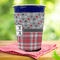 Red & Gray Dots and Plaid Party Cup Sleeves - with bottom - Lifestyle