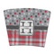 Red & Gray Dots and Plaid Party Cup Sleeve - without bottom (Personalized)