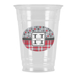 Red & Gray Dots and Plaid Party Cups - 16oz (Personalized)