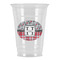 Red & Gray Dots and Plaid Party Cups - 16oz (Personalized)