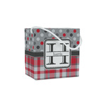 Red & Gray Dots and Plaid Party Favor Gift Bags (Personalized)