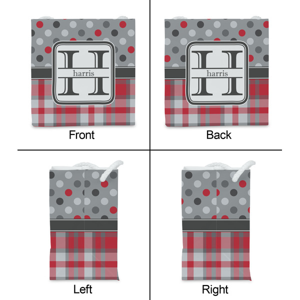 Red & Gray Dots and Plaid Party Favor Gift Bag - Matte - Approval