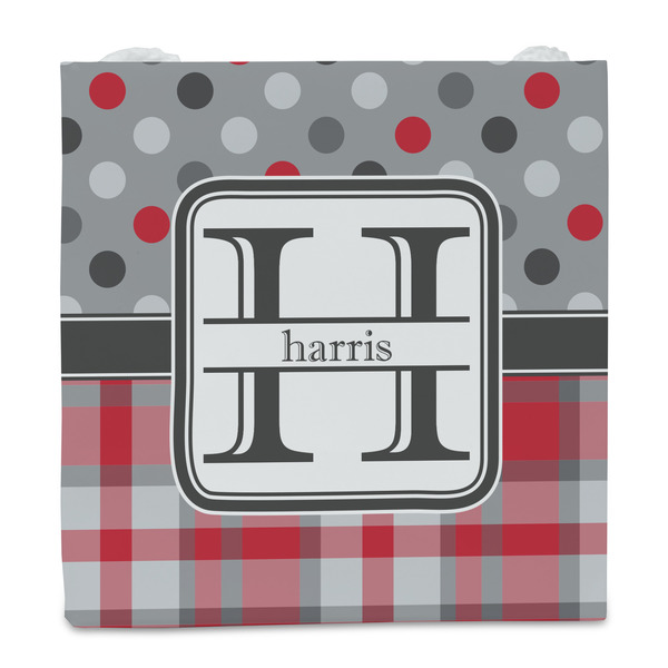 Red & Gray Dots and Plaid Party Favor Gift Bag - Matte - Front
