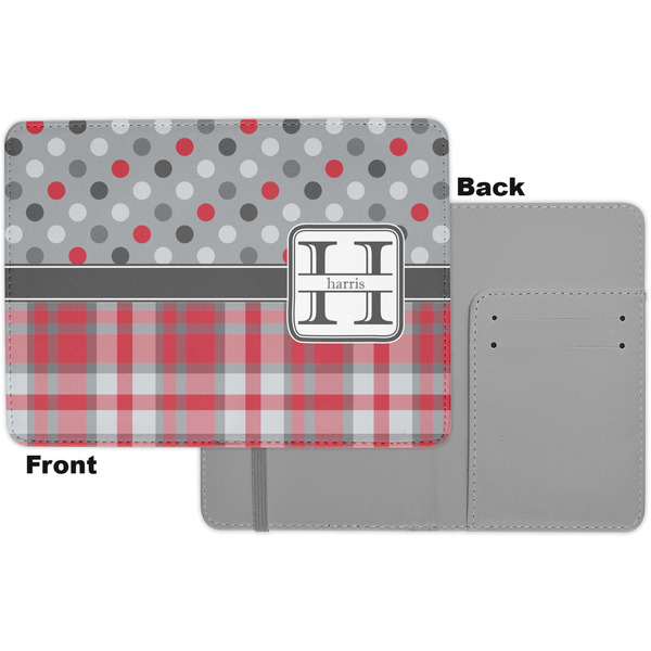 Red & Gray Dots and Plaid Passport Holder - Apvl
