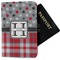Red & Gray Dots and Plaid Passport Holder - Fabric (Personalized)