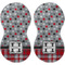 Red & Gray Dots and Plaid Peanut Shaped Burps - Approval