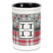 Red & Gray Dots and Plaid Pencil Holder - Black