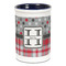 Red & Gray Dots and Plaid Pencil Holder - Blue