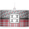 Red & Gray Dots and Plaid Pendant Lamp Shade