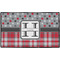 Red & Gray Dots and Plaid Door Mat - 60"x36" (Personalized)