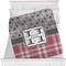Red & Gray Dots and Plaid Minky Blanket (Personalized)