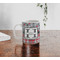 Red & Gray Dots and Plaid Personalized Coffee Mug - Lifestyle