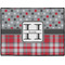 Red & Gray Dots and Plaid Personalized Door Mat - 24x18 (APPROVAL)