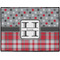 Red & Gray Dots and Plaid Door Mat (Personalized)