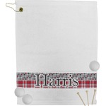 Red & Gray Dots and Plaid Golf Bag Towel (Personalized)