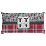 Red & Gray Dots and Plaid Pillow Case (Personalized)