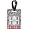 Red & Gray Dots and Plaid Personalized Rectangular Luggage Tag