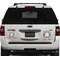 Red & Gray Dots and Plaid Personalized Square Car Magnets on Ford Explorer