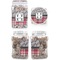 Red & Gray Dots and Plaid Pet Treat Jar - Multiple Angles