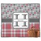Red & Gray Dots and Plaid Outdoor Picnic Blanket (Personalized)
