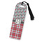 Red & Gray Dots and Plaid Plastic Bookmarks - Front