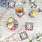 Red & Gray Dots and Plaid Plastic Party Appetizer & Dessert Plates - In Context