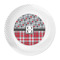 Red & Gray Dots and Plaid Plastic Party Dinner Plates - Approval