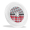 Red & Gray Dots and Plaid Plastic Party Dinner Plates - Main/Front